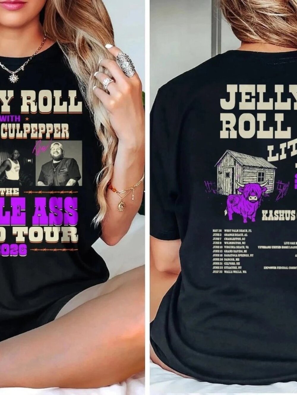 Jelly Roll the Little Ass Shed Tour 2026 North America Concert T-shirt